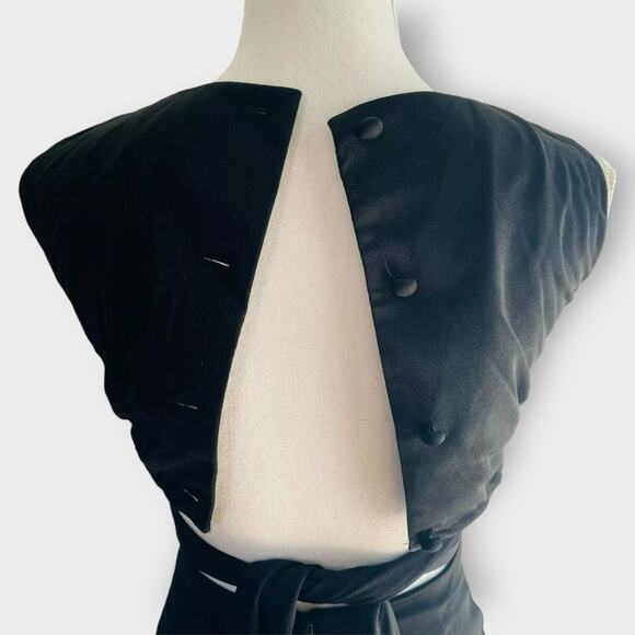 Lilli Diamond Dress Body Con Black Sleeveless Crop Split Size XS Vintage - Picture 7 of 10